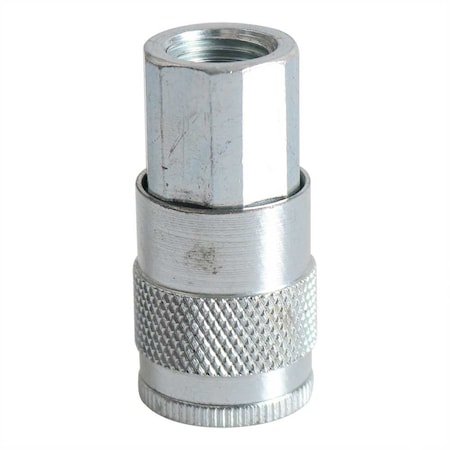 Interstate Pneumatics 1/4 Inch Automotive Steel Coupler x 1/4 Inch Female NPT (Silver Color), PK 25 CA440Z-25K